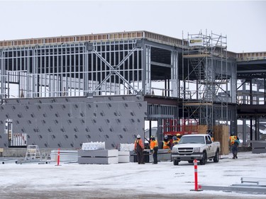 Work continues on the joint-use P3 school in Stonebridge, February 18, 2016.
