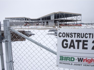 Work continues on the joint-use P3 school in Stonebridge, February 18, 2016.