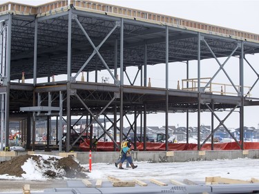 Work continues on the joint-use P3 school in Stonebridge, February 18, 2016.