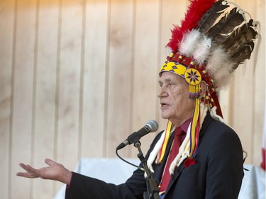 Speakers included architect Douglas Cardinal at the grand opening celebrations for Gordon Oakes Red Bear Student Centre at the University of Saskatchewan, February 3, 2016.