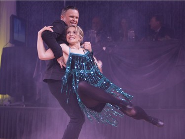 Chantel Huber, Co-Anchor CTV News, dances with her partner during Swinging with the Stars in Saskatoon, January 30, 2016.