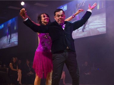 Michelle Wildeman, philanthropist, dances with her during Swinging with the Stars in Saskatoon, January 30, 2016.