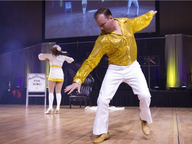Slade Desrocher, Realtor Realty Executives, dances with his partner during Swinging with the Stars in Saskatoon, January 30, 2016.