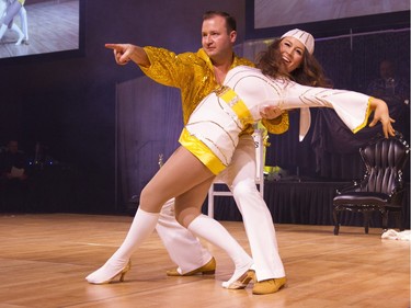 Slade Desrocher, Realtor Realty Executives, dances with his partner during Swinging with the Stars in Saskatoon, January 30, 2016.