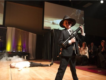 Tamara Bowman, designer with Metric Design Centre, dances with her partner during Swinging with the Stars in Saskatoon, January 30, 2016.