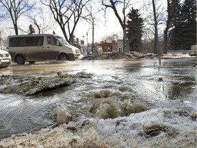 This water main break along Spadina Crescent in Saskatoon in May of 2014 was one of 320 in the city in 2014. Water main breaks dropped substantially in 2015 to 219.