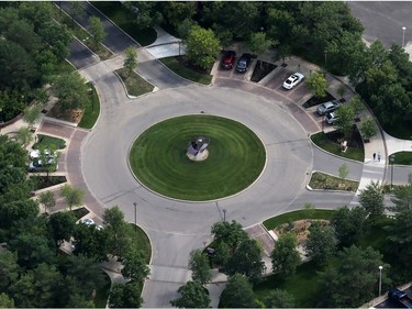 Roundabout on Innovation Booulevard in Saskatoon, August 20, 2014.