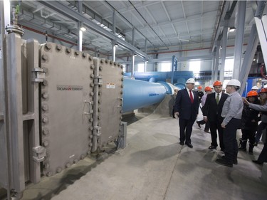 Scenes of the new expansion as Saskatoon Eastview MLA Corey Tochor, on behalf of Government Relations Minister Jim Reiter, and Saskatoon Mayor Donald Atchison joined to celebrate the completion of the City of Saskatoon Water Reservoir Expansion Project on Avenue H South, February 8, 2016.