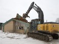 After 55 years of service, the original clubhouse at Saskatoon Minor Football Field was torn down by Silverado Demolition, Wednesday.