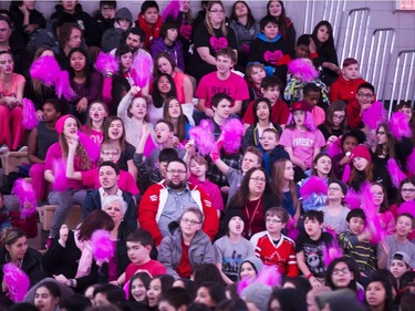 Students packed the Education Gym at the U of S for a Pink Day rally.