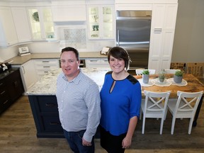 Jeremy and Sheena Sinclair, owners of Bella Vista Custom Kitchens and Renovations, in their company's new Millar Avenue showroom.