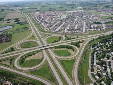 The cloverleaf leading to Regina and Lakeview areas in Saskatoon, June 25, 2013.