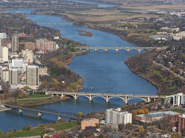 Five bridges in Saskatoon, October 8, 2010.
