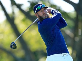 Weyburn's Graham DeLaet of plays his tee shot at the par 4, 14th hole during the second round of the 2016 Honda Classic held on the PGA National Course at the PGA National Resort and Spa on February 26, 2016 in Palm Beach Gardens, Fla.