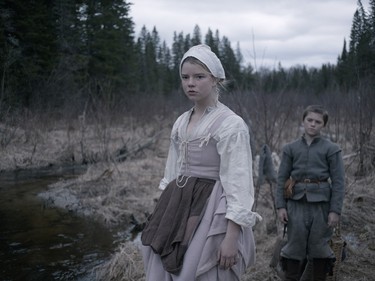 Anya Taylor-Joy as Thomasin and Harvey Scrimshaw as Caleb in "The Witch."