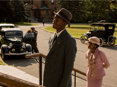Stephan James as Jesse Owens and Shanice Banton as Ruth Solomon in "Race," an Entertainment One release.