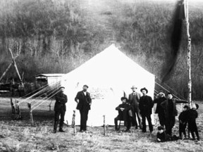 A polling station near Fort Qu'Appelle during the 1904 federal election. (photo courtesy Saskatchewan Archives Board, R-B1176)