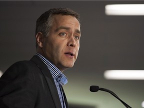 Cam Broten, leader of the Saskatchewan NDP, speaks at a meeting of the Saskatchewan Association of Rural Municipalities in Regina, Saskatchewan on Wednesday, March 9, 2016.