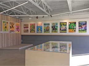 Dave Geary's Saskatchewan Atomic Mutant Monster Psychotronic Film Posters exhibition at The Storefront in Saskatoon.