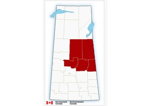 Environment Canada has issued snowfall warnings for much of east-central Saskatchewan.