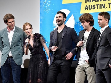 L-R: Actors Blake Jenner, Zoey Deutch, Tyler Hoechlin, Temple Baker and Will Brittain attend the screening of "Everybody Wants Some" during the 2016 SXSW Music, Film + Interactive Festival at Paramount Theatre on March 11, 2016 in Austin, Texas.