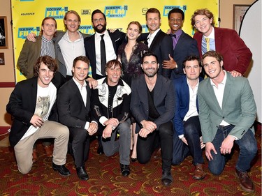 The cast of "Everybody Wants Some" attends the screening of their film during the 2016 SXSW Music, Film + Interactive Festival at Paramount Theatre on March 11, 2016 in Austin, Texas.
