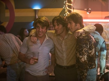 L-R: Temple Baker, Ryan Guzman and Blake Jenner star in "Everybody Wants Some."