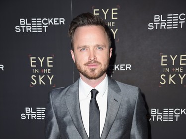 Actor Aaron Paul attends the "Eye In The Sky" New York premiere at AMC Loews Lincoln Square 13 Theatre on March 9, 2016 in New York City.