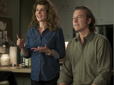 Nia Vardalos as Toula and John Corbett as Ian in "My Big Fat Greek Wedding 2."