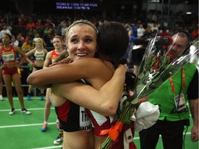 Brianne Theisen-Eaton of Canada celebrates winning the Women's Heptathlon during the Hypomeeting Gotzis 2016 at the Mosle Stadiom on May 29, 2016 in Gotzis, Austria.