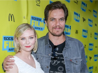 Kirsten Dunst and Michael Shannon arrive at the screening of "Midnight Special" during South By Southwest at the Paramount Theatre on March 12, 2016 in Austin, Texas.