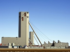 The headframe at BHP's massive Jansen potash mine east of Saskatoon.