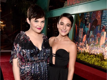 Actors Ginnifer Goodwin (L) and Jenny Slate attend the Los Angeles premiere of Walt Disney Animation Studios' "Zootopia" on February 17, 2016 in Hollywood, California.