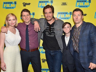 L-R: Kirsten Dunst, Jeff Nichols, Michael Shannon, Jaeden Lieberher and Joel Edgerton attend the screening of "Midnight Special" during the 2016 SXSW Music, Film + Interactive Festival at Paramount Theatre on March 12, 2016 in Austin, Texas.