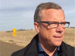 Saskatchewan Party Leader Brad Wall spoke at a highways announcement near Silton, Sask. on March 10, 2016