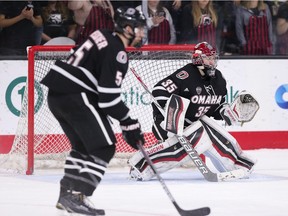 Evan Weninger in NCAA action this season. (PHOTO BY MARK KUHLMANN)