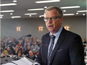 Saskatchewan Party Leader Brad Wall makes the keynote address at the 2016 Saskatchewan Association of Rural Municipalities (SARM) Annual Convention in Regina on March 9, 2016