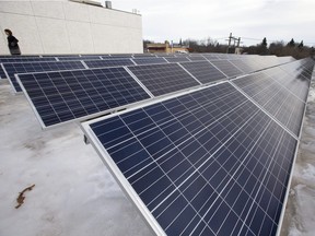 These solar panels atop the Broadway Theatre installed in 2014 are among several private solar power initiatives in Saskatoon.