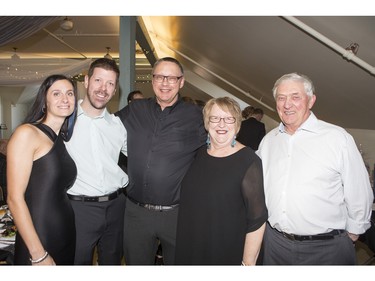 (Left to right) Danielle Robson, Darryl Robson, Bob Bergen, Fran Bergen, and Bill Bergen are on the scene at the Live Life FULL gala for Prader-Willi Research Foundation at the Albert Community Centre on Saturday, February 20th, 2016.