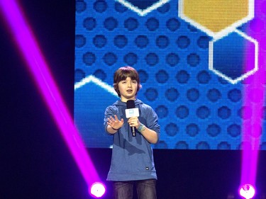 Elliot Miville-Duchenes opens the show for children from throughout the province at WeDay at SaskTel Centre in Saskatoon, March 2, 2016. (GordWaldner/Saskatoon StarPhoenix)