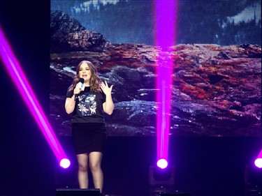 Key speakers from throughout the province tell their WeDay stories to 13,000 schoolchildren, teachers and parents celebrating WeDay at SaskTel Centre in Saskatoon, March 2, 2016.