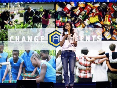 Key speakers from throughout the province tell their WeDay stories to 13,000 schoolchildren, teachers and parents at SaskTel Centre in Saskatoon, March 2, 2016.