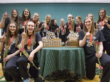 University of Saskatchewan Huskies 2015-16 CIS Champions and a crowd of about 200 at a champions rally in the PAC Gym, March 23, 2016.