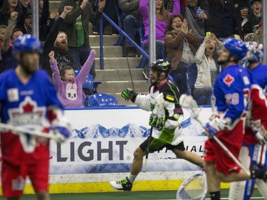 Rush fans celebrate a goal during Saturday's win over the Toronto Rock.