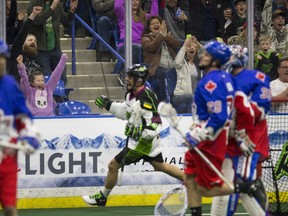 Rush fans celebrate a goal during Saturday's win over the Toronto Rock.