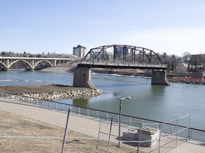 The last standing section of the Traffic bridge on March 28th, 2016.