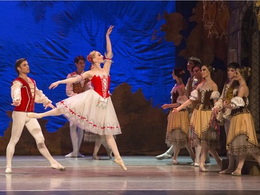 Ballerinas perform during  a production of Giselle presented by The Great Russian Ballet at TCU Place on March 7, 2016.