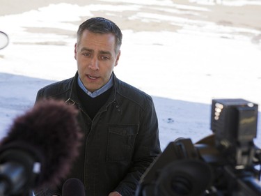 NDP Leader Cam Broten discusses Saskatchewan economy during a media event at the Saskatoon Farmers' Market, March 19, 2016.