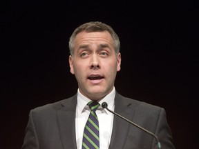 NDP leader Cam Broten speaks at a campaign launch event at Persephone Theatre in Saskatoon, March 7, 2016.