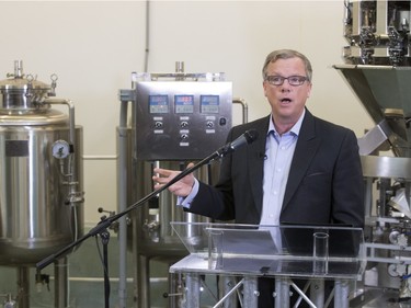 Saskatchewan Party leader Brad Wall visited the Saskatchewan Food Industry Development Centre Inc. on the University of Saskatchewan campus for a campaign announcement, March 11, 2016.